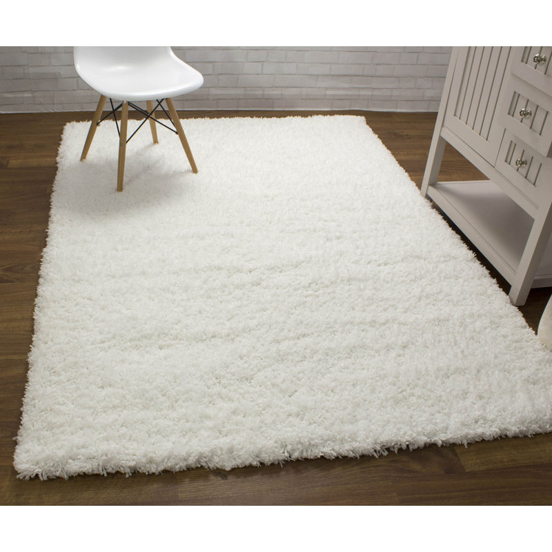 Harriet Bee Ambriz Microfiber Ultra Soft Shag White Area Rug & Reviews Wayfair